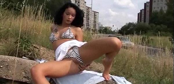  Outdoor masturbation and daring public pussy flashing of sexy amateur brunette S